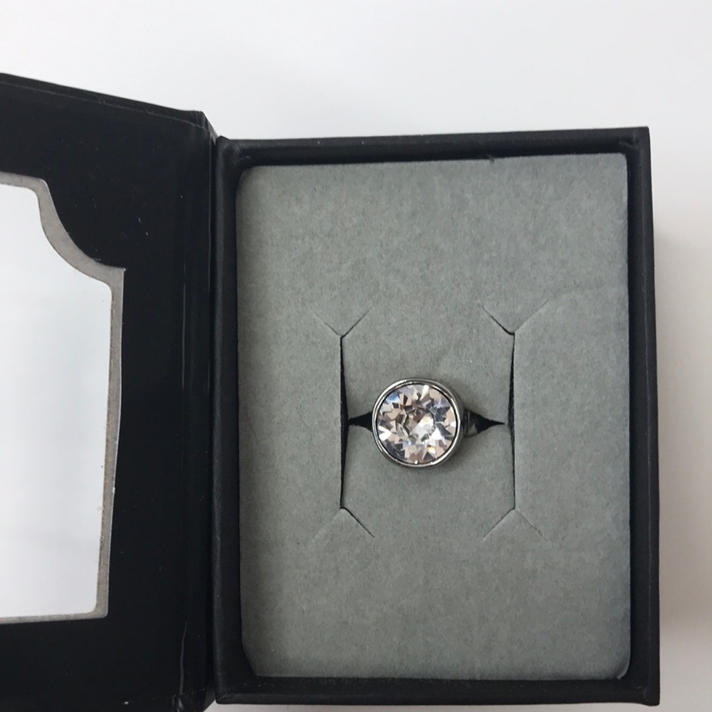 LOLA & GRACE Silver Round Solitaire Ring Size 8
